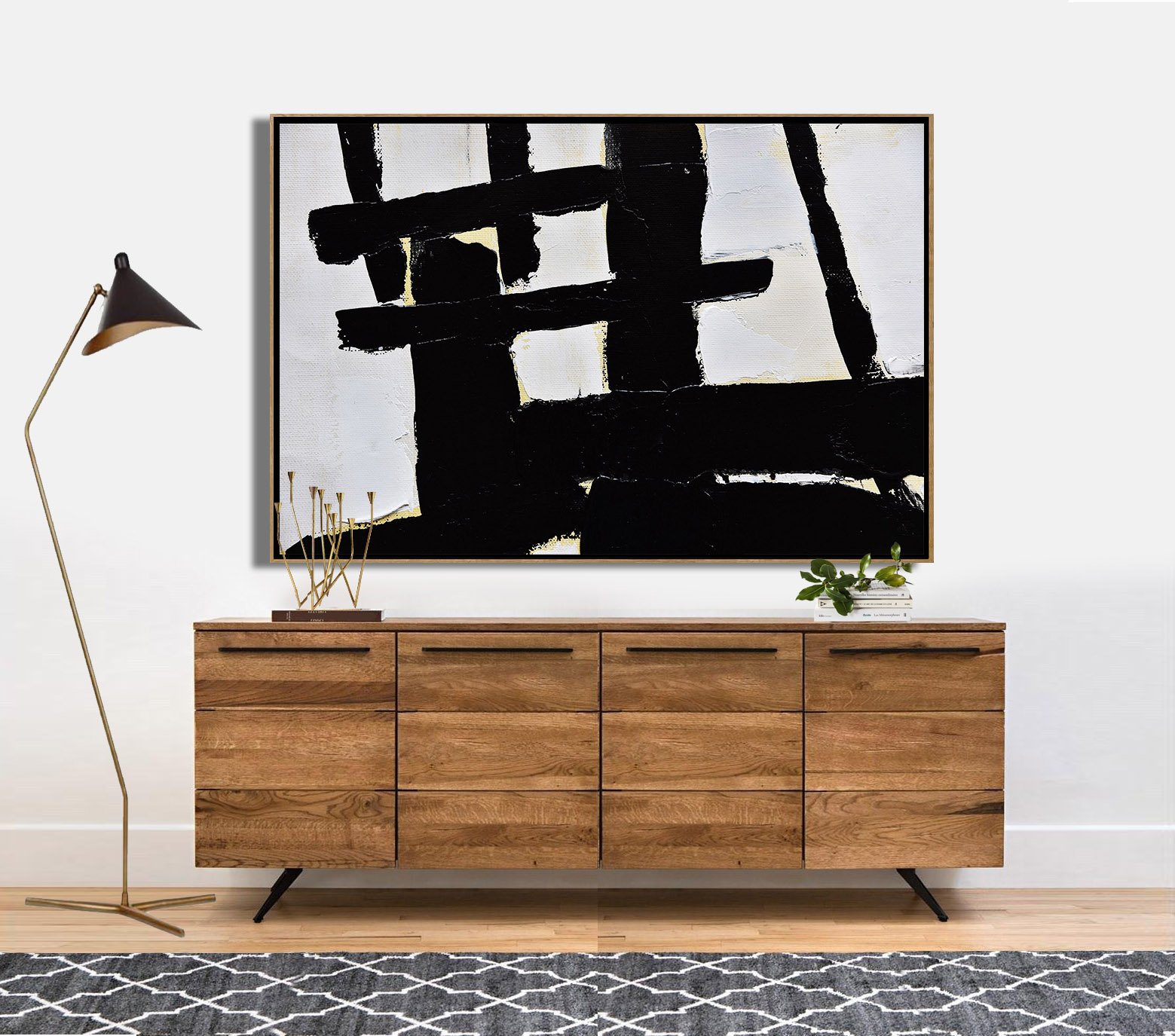 Horizontal Palette Knife Minimalist Art #C24Z